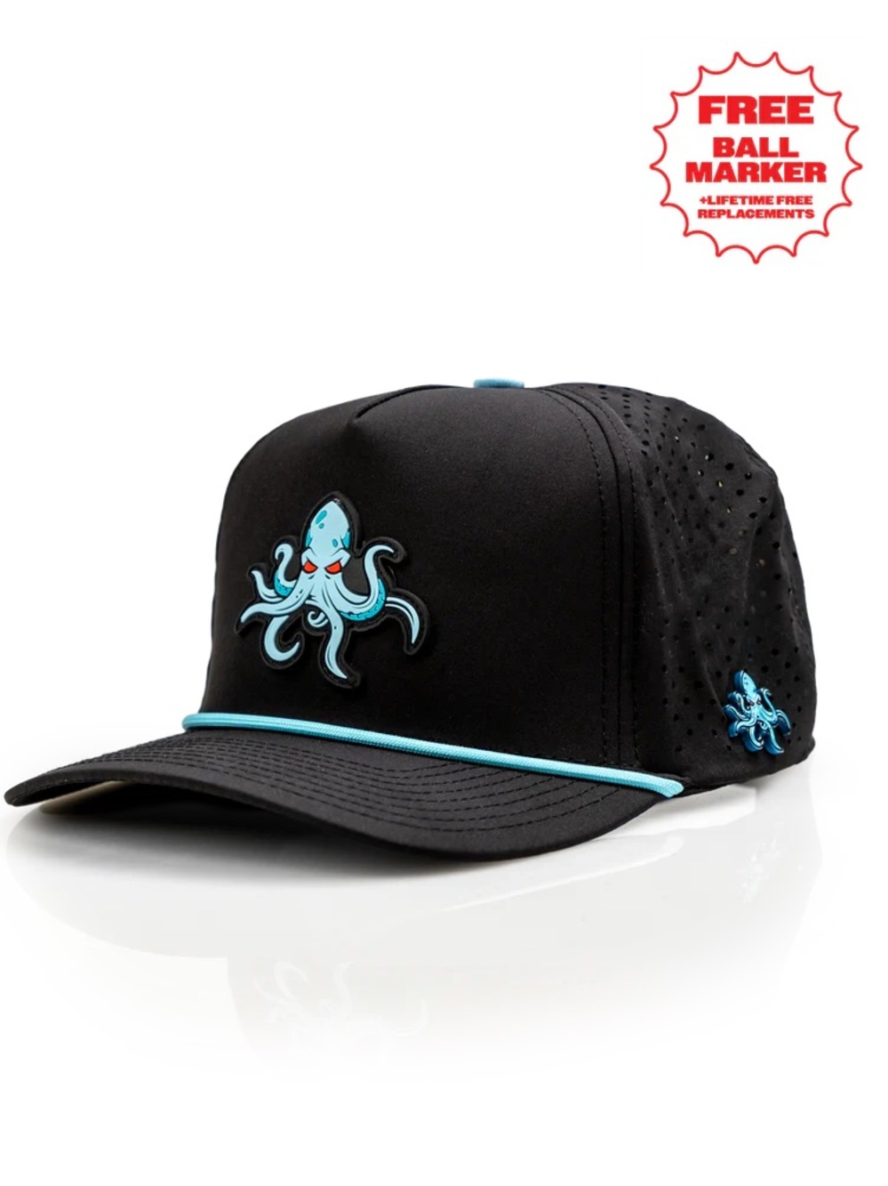 KRAKEN BLACK - PERFORATED ROPE HAT - Picture 3 of 5
